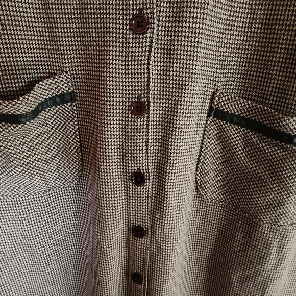 Women's Vintage Crazy Horse Jumper Maxi Dress Houndstooth Size XL - Picture 3 of 5